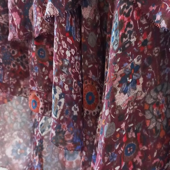 ISABEL MARANT ETOILE NWT Brigitte Plum tiered moto boho asymetrical skirt - Picture 7 of 15